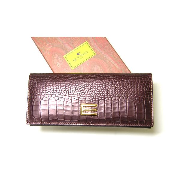 エトロ財布 ETRO 二つ折長財布(メタリックボルドー) 18267 3424 300