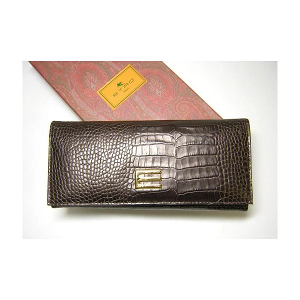 エトロ財布 ETRO 二つ折長財布(メタリックダークブラウン) 18267 3424 100