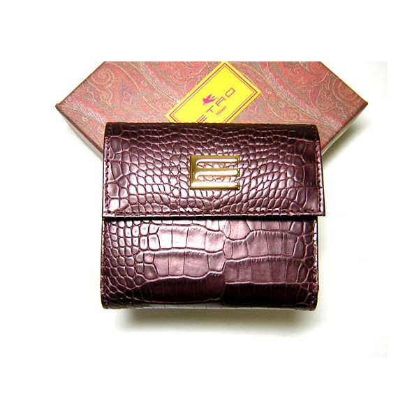 エトロ財布 ETRO ダブルフェイス二つ折財布(メタリックボルドー) 12463 3424 300