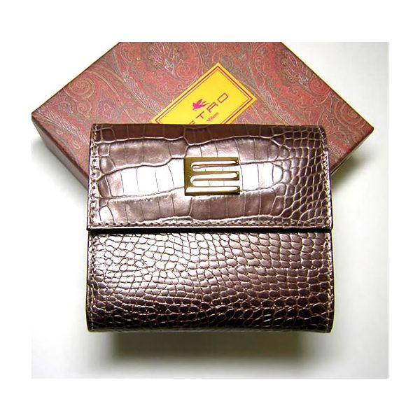 エトロ財布 ETRO ダブルフェイス二つ折財布(メタリックグレイッシュブラウン) 12463 3424 150