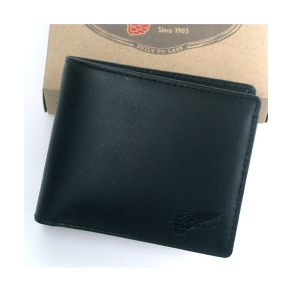 【REDWING】レッドウイング グローブレザー 札入 (RW5001)ブラック (男性用・二つ折り財布)