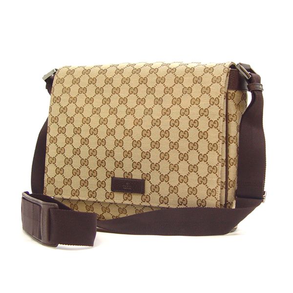 グッチ バッグ バック GG キャンバス メッセンジャー ショルダー バッグ ベージュ ブラウン 146236 F40JR 8588【GUCCI】