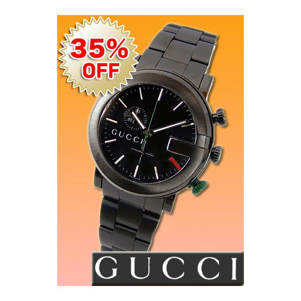 グッチ時計（GUCCI）腕時計 クロノグラフ ブラック PVD加工 YA101331