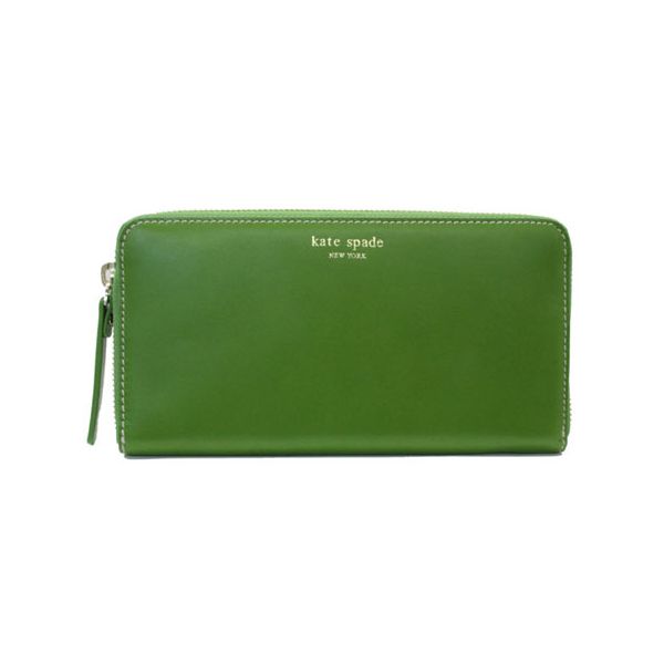 ☆゜*:セール価格:*゜☆ケイトスペード　ラウンドファスナー長財布（グリーン）