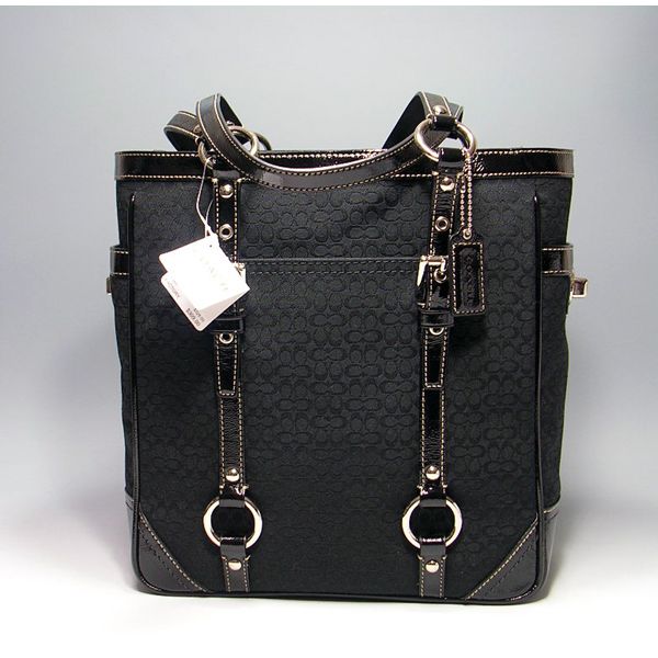 コーチバッグ COACH ミニシグネチャー　ギャラリー ランチトート ブラック 12344 送料無料