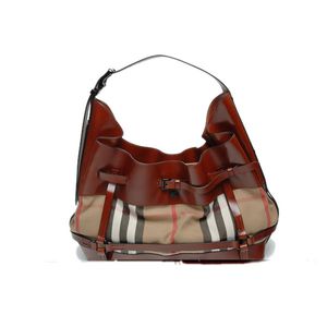 【2008年秋冬新作】 バーバリー（BURBERRY）KENSING　レディースショルダーバッグ　ベージュ/レッド　3337883-TAN