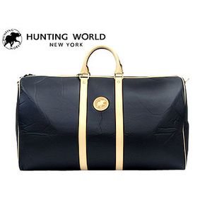 【38％ＯＦＦ】ハンティングワールド　ボストンバッグ（バック） ブルー/ベージュ 1077-BLUE-BATTUE/NATURAL-W04K【送料無料】【代引き料無料】