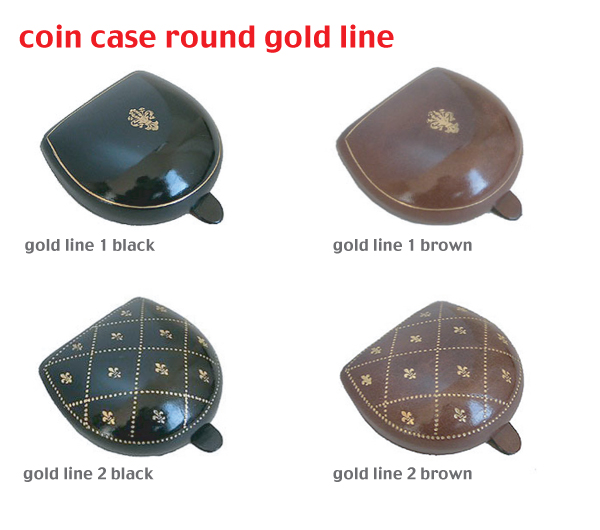 peroni coin case round gold line　ペローニ コインケース ラウンド ゴールドライン