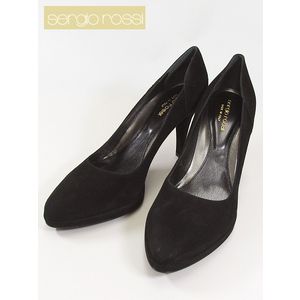 セルジオロッシ　レディス　スエード　パンプス　ブラック　【AQ2941.006】