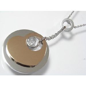 ショパール【Chopard】 ハートネックレス“ハッピーダイヤモンド” 79/6558-9001 ホワイトゴールドXピンクゴールドXダイヤ1石