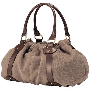 【SALE】UNTITLED/ギャザーウールバッグ(ブラウン)
