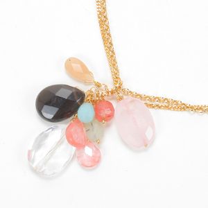 【SALE】UNTITLED/マルチビーズ使い2連ネックレス(ゴールド)