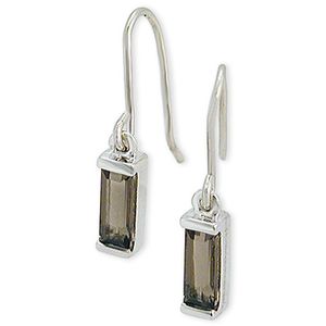 【UNTITLED jewel】 スモーキークォーツ シルバー フックピアス SILVER K14ホワイト
