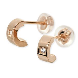 【UNTITLED jewel】 ピンクゴールドスタッドピアス K18ピンク ダイヤモンド