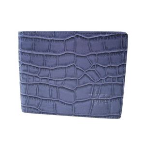 STUSSY LEATHER CROC BI-FOLD WALLET Blue ステューシー レザークロコ 二つ折り財布 ブルー