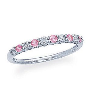 《指輪》ホワイトゴールドピンクサファイア・ダイヤモンドリング