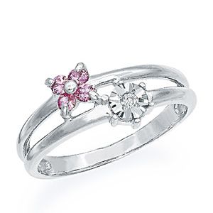 《指輪》ホワイトゴールドピンクサファイア・ダイヤモンドリング