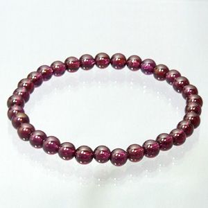 ☆送料無料☆ 5.6mm 18cm ロードライトガーネットブレスレット (レディースLサイズ)