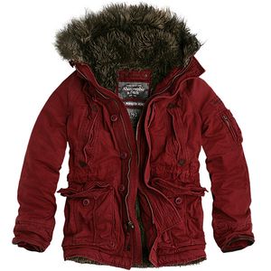 アバクロ【Mens】ボア付ミリタリージャケット【Mount Washington Jacket】レッド