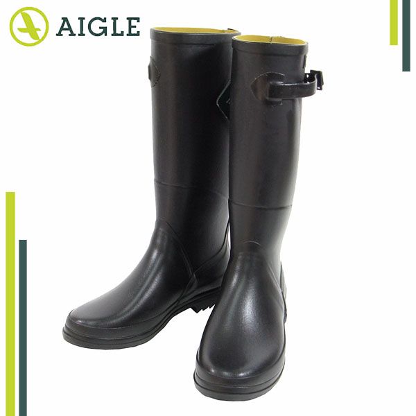 エーグルブーツAIGLE レディース ラバーロングブーツ ブラック CHANTEBELLE