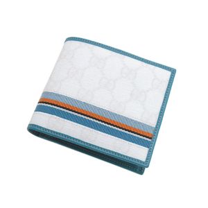 グッチ 財布 GG プラス メンズ 2つ折り 財布 ホワイト ライトブルー ウエビング 138073 FN07R 9079【GUCCI/グッチ】