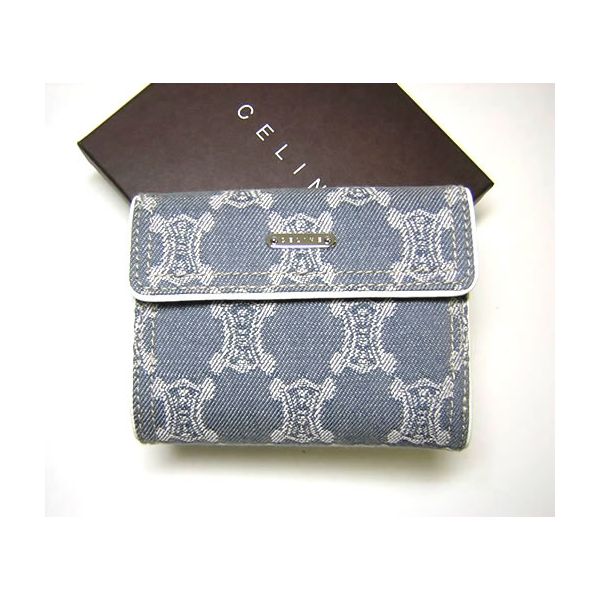 セリーヌ財布 CELINE マカダム　三つ開き財布  107492