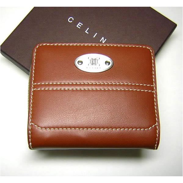 セリーヌ財布 CELINE ソフトカーフ　二つ折り財布（キャラメル）