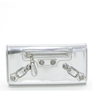 【送料無料】【2008-2009年秋冬新作】バレンシアガ(BALENCIAGA) ホリデーライン・長財布・内ファスナー・ジャイアントシリーズ・シルバー・186194 B7K0N 8000