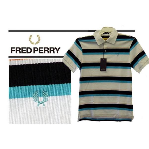『王様』FRED PERRY フレッドペリー 半袖ポロシャツ L/BL//W メンズ