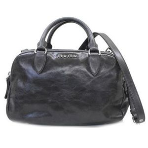 ミュウミュウ ハンド/ショルダーバッグ グレー RN0509-VITELLO LUX-GRAFITE MiuMiu