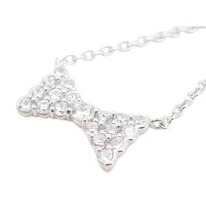 サマンサ ティアラ ペンダント Samantha Tiara ラインストーン リボンモチーフ ネックレス